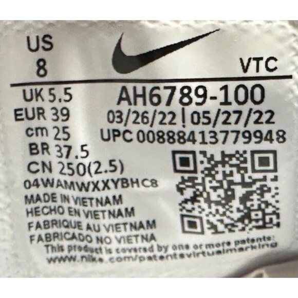 New Nike Air Max 270 Women's Size 5.5 White Black Running Shoes AH6789-100 - Picture 14 of 14